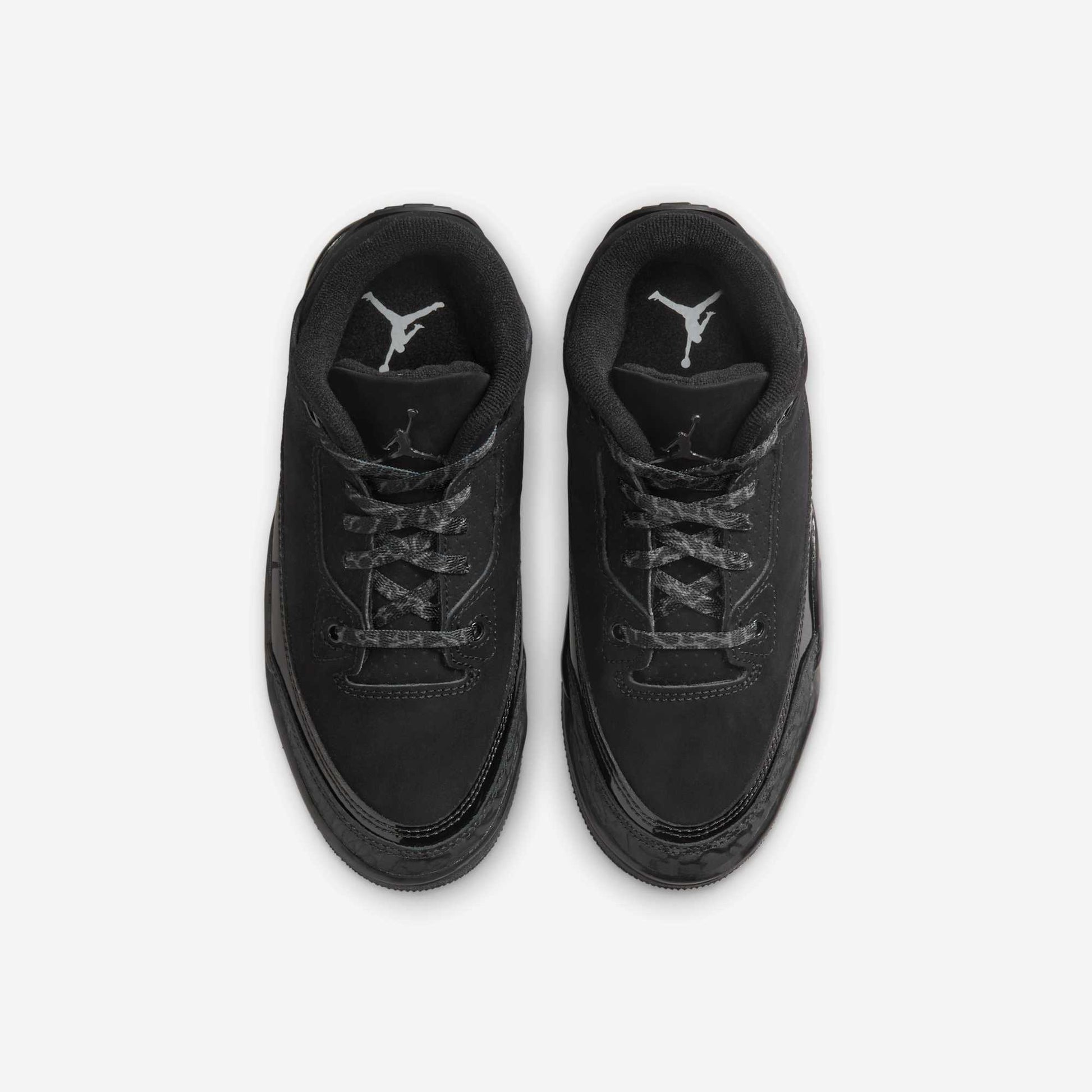 Air Jordan 3 Retro 'Black Cat' (2025) (PS) [DM0966-001] Athletic Basketball Sports Sneakers in Black / Dark Charcoal - Black for Unisex Little Kids Pre-School Boys Girls - AVBL MRKT (5)