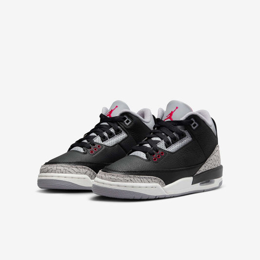 Air Jordan 3 Retro 'Black Cement' (2024) (GS) [DM0967-010] Athletic Basketball Sports Sneakers in Black / Fire Red - Cement Grey for Unisex Youth Kids Junior Boys Girls - AVBL MRKT (1)