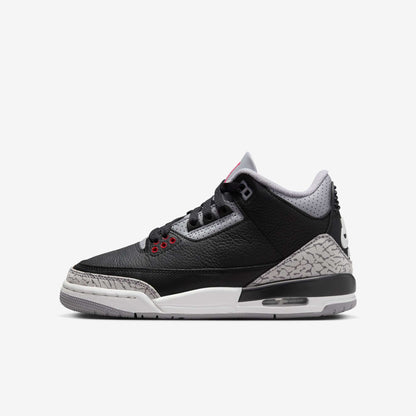 Air Jordan 3 Retro 'Black Cement' (2024) (GS) [DM0967-010] Athletic Basketball Sports Sneakers in Black / Fire Red - Cement Grey for Unisex Youth Kids Junior Boys Girls - AVBL MRKT (2)