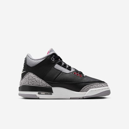 Air Jordan 3 Retro 'Black Cement' (2024) (GS) [DM0967-010] Athletic Basketball Sports Sneakers in Black / Fire Red - Cement Grey for Unisex Youth Kids Junior Boys Girls - AVBL MRKT (4)