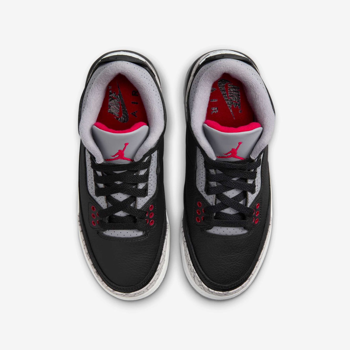 Air Jordan 3 Retro 'Black Cement' (2024) (GS) [DM0967-010] Athletic Basketball Sports Sneakers in Black / Fire Red - Cement Grey for Unisex Youth Kids Junior Boys Girls - AVBL MRKT (5)