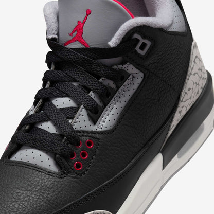 Air Jordan 3 Retro 'Black Cement' (2024) (GS) [DM0967-010] Athletic Basketball Sports Sneakers in Black / Fire Red - Cement Grey for Unisex Youth Kids Junior Boys Girls - AVBL MRKT (7)