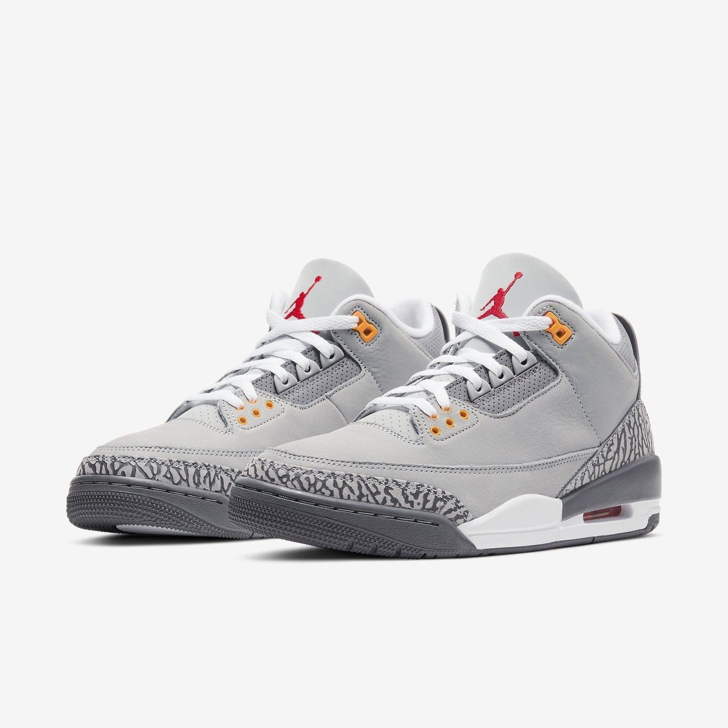 Air Jordan 3 Retro 'Cool Grey' (2021) [CT8532-012] Athletic Basketball Sports Sneakers in Silver / Sport Red - Light Graphite for Unisex Adult Mens - AVBL MRKT (1)