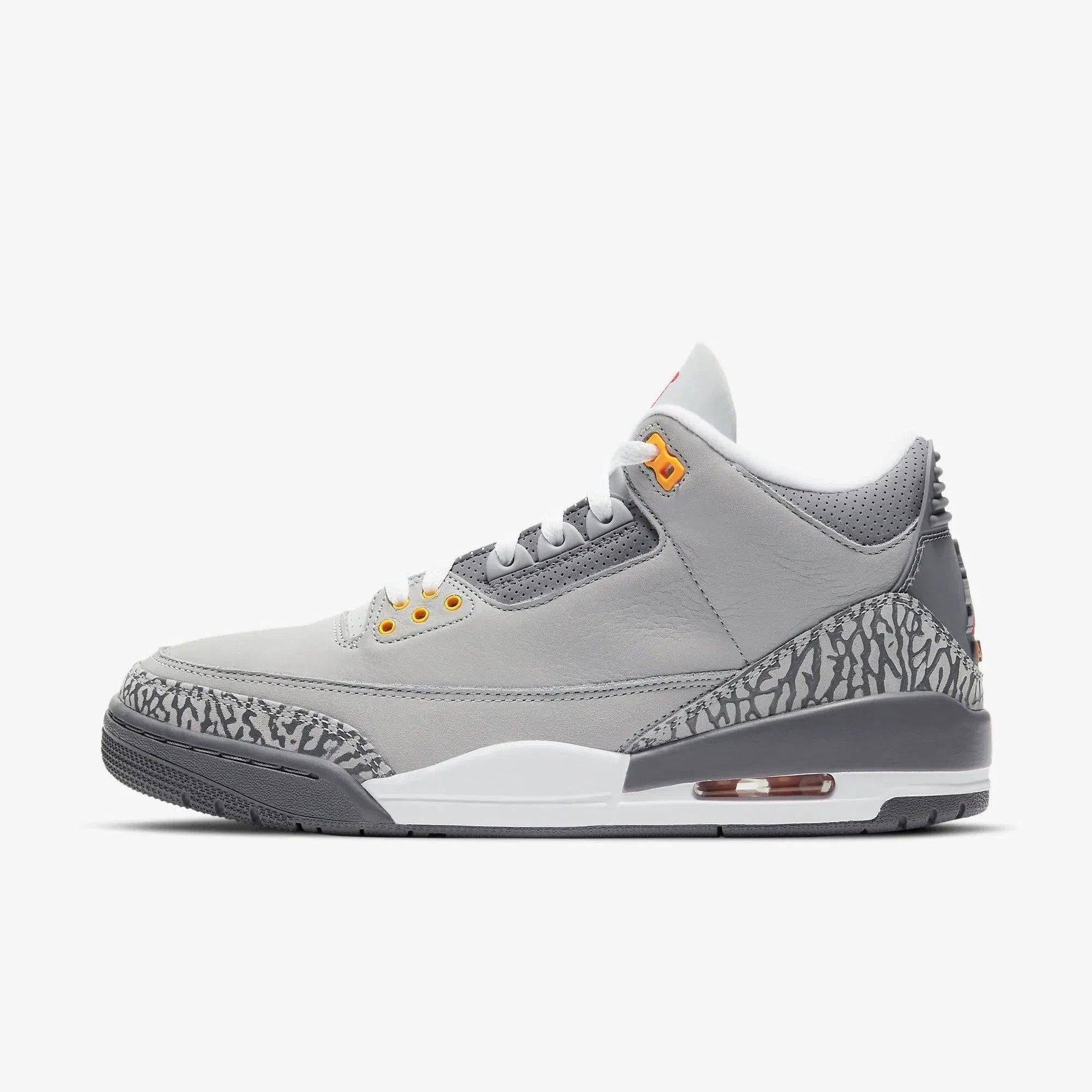 Air Jordan 3 Retro 'Cool Grey' (2021) [CT8532-012] Athletic Basketball Sports Sneakers in Silver / Sport Red - Light Graphite for Unisex Adult Mens - AVBL MRKT (2)