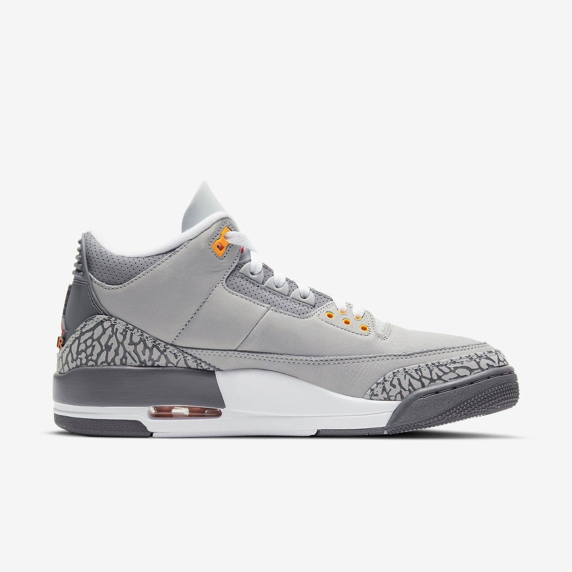 Air Jordan 3 Retro 'Cool Grey' (2021) [CT8532-012] Athletic Basketball Sports Sneakers in Silver / Sport Red - Light Graphite for Unisex Adult Mens - AVBL MRKT (4)