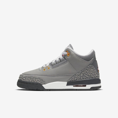 Air Jordan 3 Retro 'Cool Grey' (2021) (GS) [398614-012] Athletic Basketball Sports Sneakers in Silver / Sport Red - Light Graphite for Unisex Youth Kids Junior Boys Girls - AVBL MRKT (2)