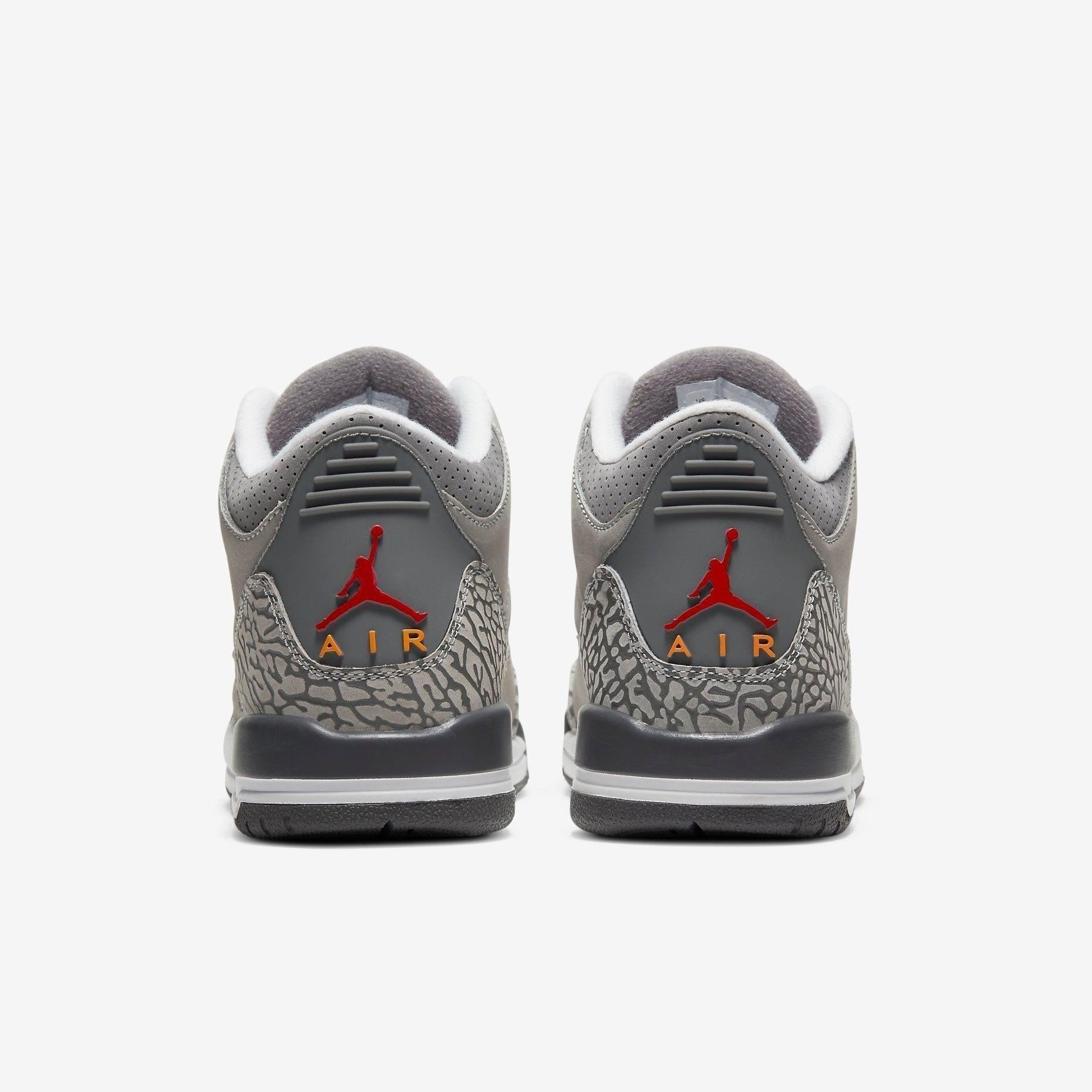 Air Jordan 3 Retro 'Cool Grey' (2021) (GS) [398614-012] Athletic Basketball Sports Sneakers in Silver / Sport Red - Light Graphite for Unisex Youth Kids Junior Boys Girls - AVBL MRKT (4)