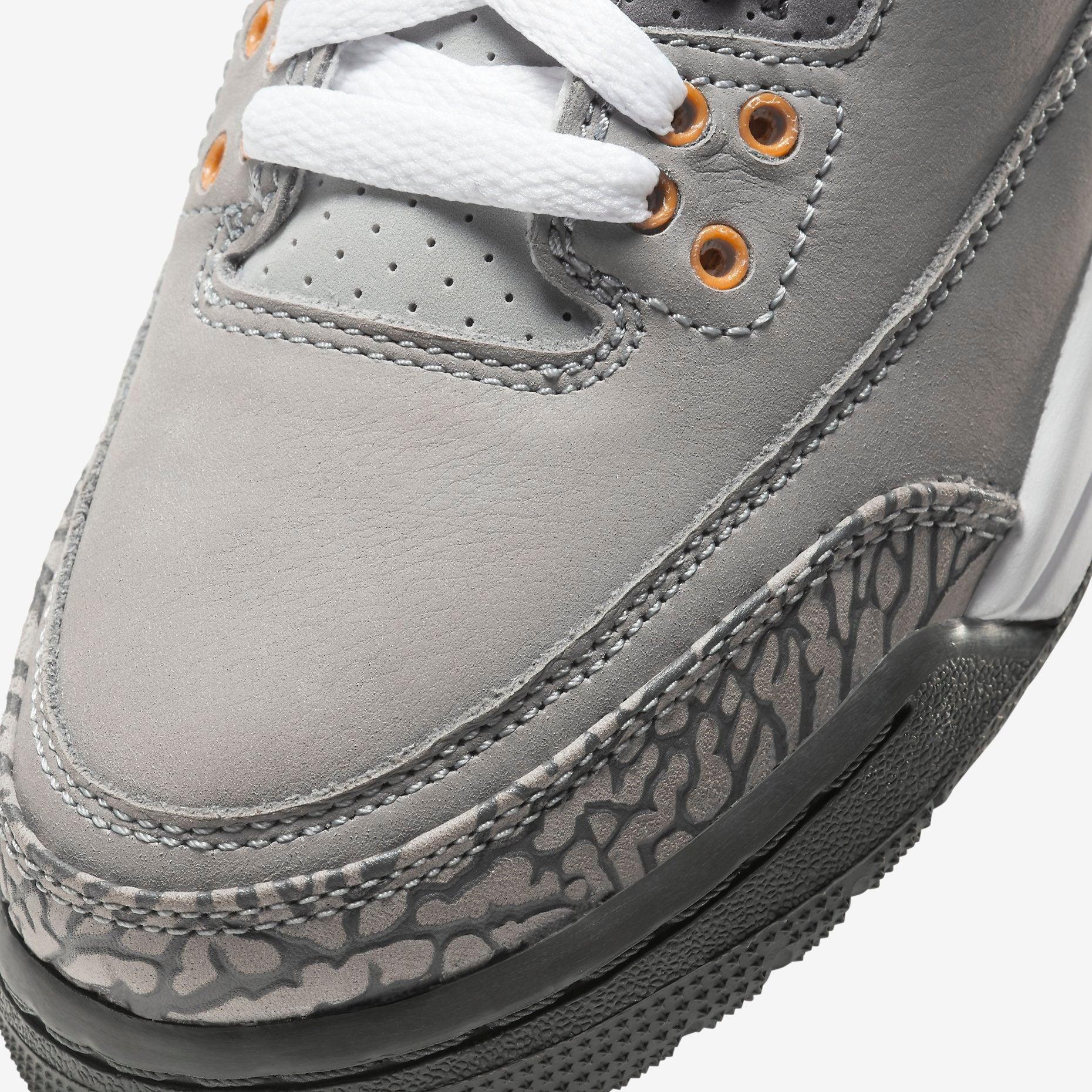 Air Jordan 3 Retro 'Cool Grey' (2021) (GS) [398614-012] Athletic Basketball Sports Sneakers in Silver / Sport Red - Light Graphite for Unisex Youth Kids Junior Boys Girls - AVBL MRKT (5)