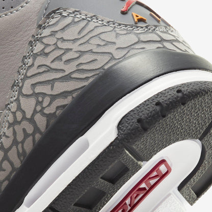 Air Jordan 3 Retro 'Cool Grey' (2021) (GS) [398614-012] Athletic Basketball Sports Sneakers in Silver / Sport Red - Light Graphite for Unisex Youth Kids Junior Boys Girls - AVBL MRKT (6)