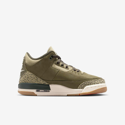 Air Jordan 3 Retro 'Family Affair / Medium Olive' (2025) (GS) [DM0967-202] Athletic Basketball Sports Sneakers in Medium Olive / Sequoia for Unisex Youth Kids Junior Boys Girls - AVBL MRKT (4)