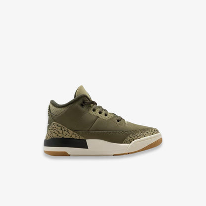 Air Jordan 3 Retro 'Family Affair / Medium Olive' (2025) (PS) [DM0966-202] Athletic Basketball Sports Sneakers in Medium Olive / Sequoia for Unisex Little Kids Pre-School Boys Girls - AVBL MRKT (4)