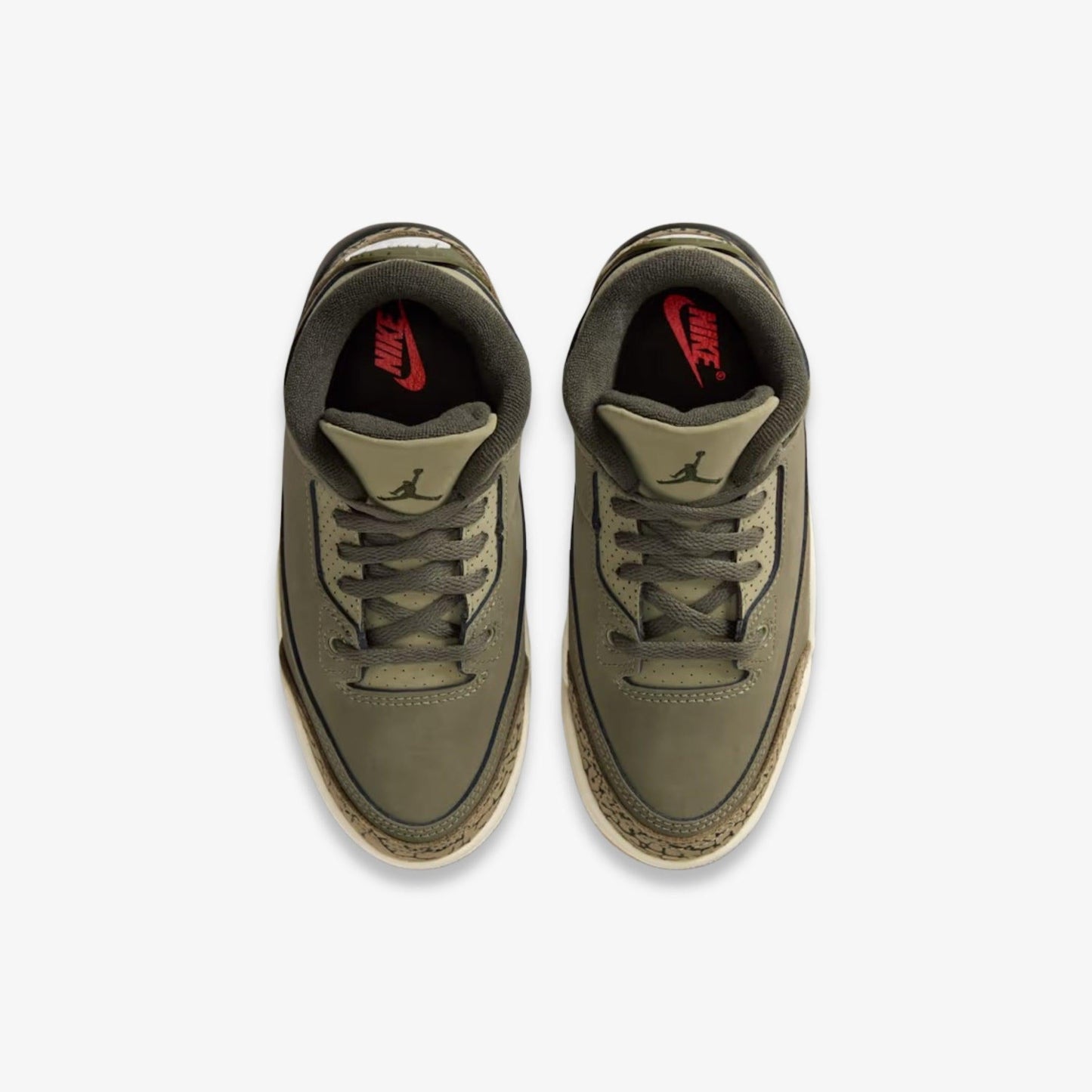 Air Jordan 3 Retro 'Family Affair / Medium Olive' (2025) (PS) [DM0966-202] Athletic Basketball Sports Sneakers in Medium Olive / Sequoia for Unisex Little Kids Pre-School Boys Girls - AVBL MRKT (5)