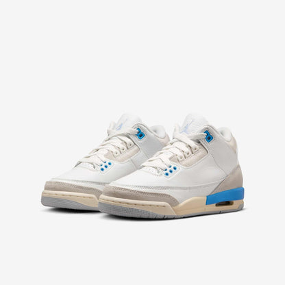 Air Jordan 3 Retro 'Lucky Shorts / Hydrogen Blue' (2025) (GS) [DM0967-101] Athletic Basketball Sports Sneakers in Summit White/ Hydrogen Blue for Unisex Youth Kids Junior Boys Girls - AVBL MRKT (1)