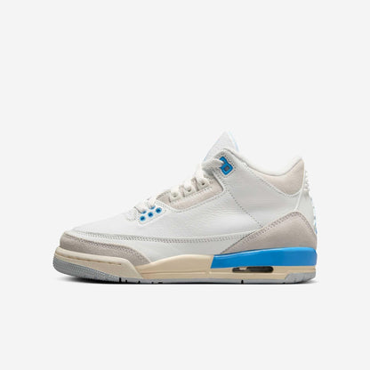 Air Jordan 3 Retro 'Lucky Shorts / Hydrogen Blue' (2025) (GS) [DM0967-101] Athletic Basketball Sports Sneakers in Summit White/ Hydrogen Blue for Unisex Youth Kids Junior Boys Girls - AVBL MRKT (2)