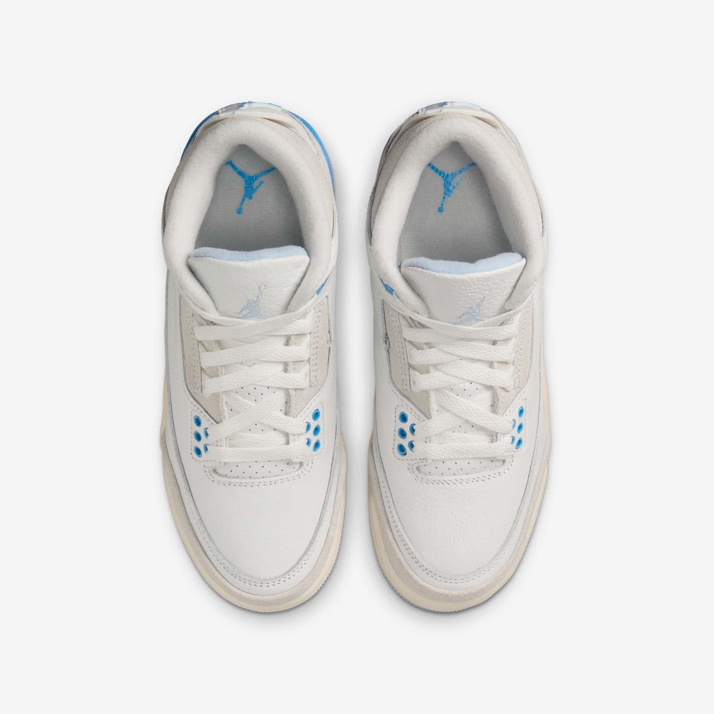 Air Jordan 3 Retro 'Lucky Shorts / Hydrogen Blue' (2025) (GS) [DM0967-101] Athletic Basketball Sports Sneakers in Summit White/ Hydrogen Blue for Unisex Youth Kids Junior Boys Girls - AVBL MRKT (5)