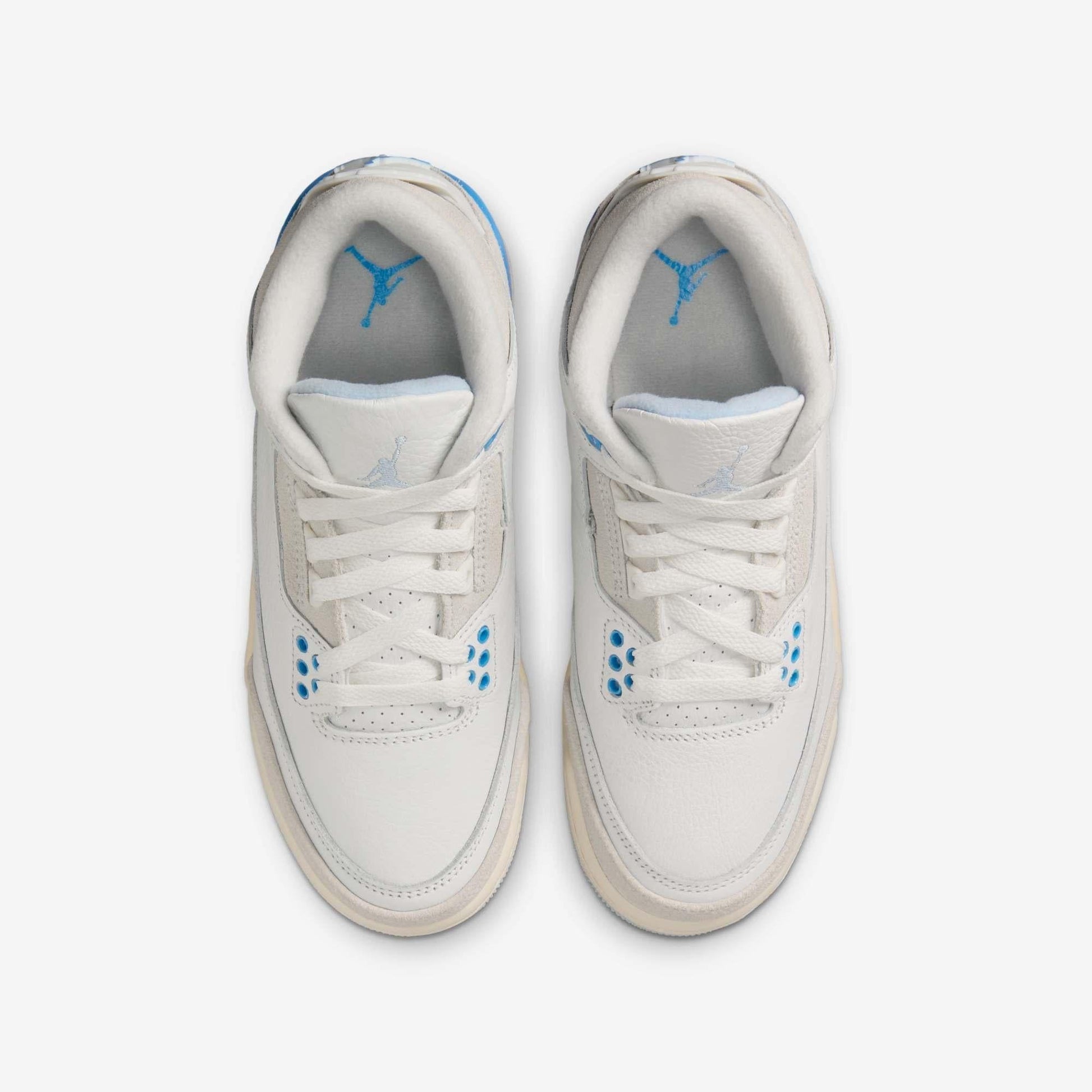 Air Jordan 3 Retro 'Lucky Shorts / Hydrogen Blue' (2025) (GS) [DM0967-101] Athletic Basketball Sports Sneakers in Summit White/ Hydrogen Blue for Unisex Youth Kids Junior Boys Girls - AVBL MRKT (5)
