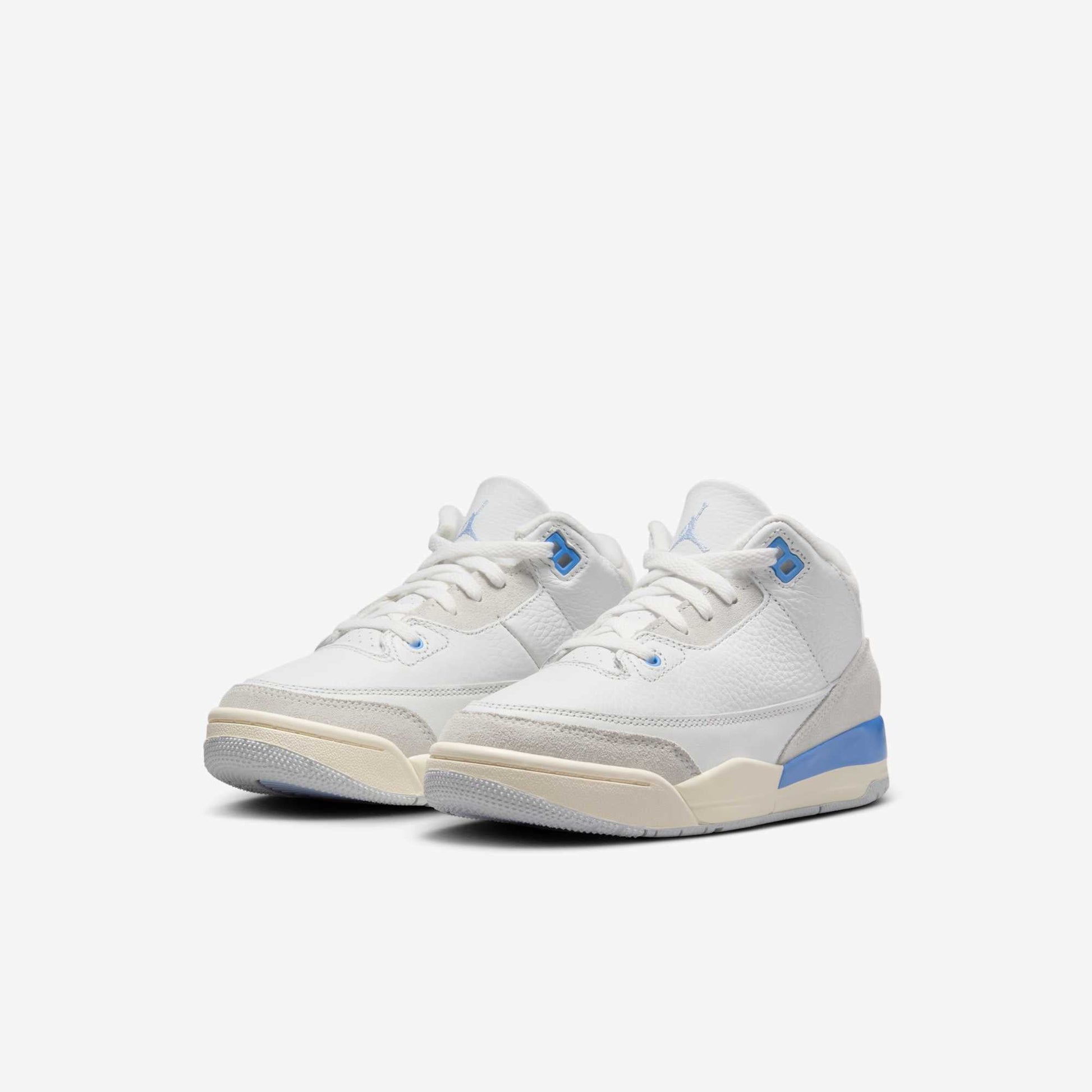Air Jordan 3 Retro 'Lucky Shorts / Hydrogen Blue' (2025) (PS) [DM0966-101] Athletic Basketball Sports Sneakers in Summit White/ Hydrogen Blue for Unisex Little Kids Pre-School Boys Girls - AVBL MRKT (1)