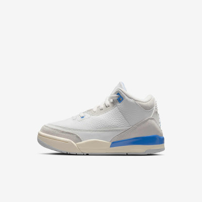 Air Jordan 3 Retro 'Lucky Shorts / Hydrogen Blue' (2025) (PS) [DM0966-101] Athletic Basketball Sports Sneakers in Summit White/ Hydrogen Blue for Unisex Little Kids Pre-School Boys Girls - AVBL MRKT (2)