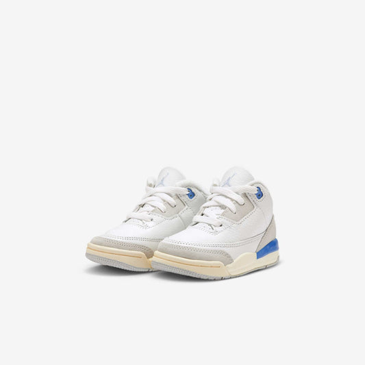 Air Jordan 3 Retro 'Lucky Shorts / Hydrogen Blue' (2025) (TD) [DM0968-101] Athletic Basketball Sports Sneakers in Summit White/ Hydrogen Blue for Unisex Baby Infant Toddler - AVBL MRKT (1)