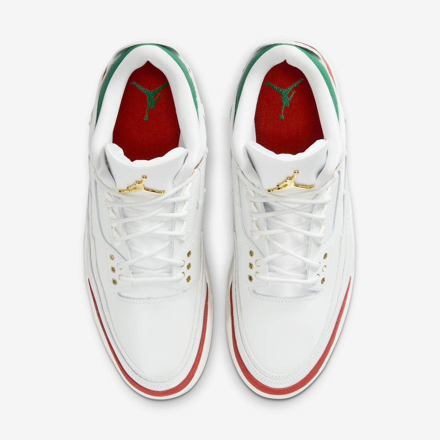 Air Jordan 3 Retro 'Mexico El Vuelo / Que Fuerza - Mas Vale Mana' (2025) [IO1752-100] Athletic Basketball Sports Sneakers in Summit White / Metallic Gold - Pine Green - Red for Unisex Adult Mens - AVBL MRKT (5)