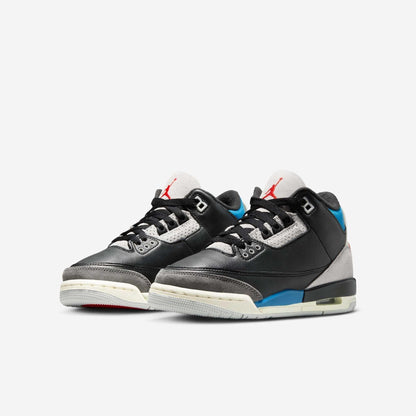 Air Jordan 3 Retro OG 'Rare Air' (2025) (GS) [IB8968-004] Athletic Basketball Sports Sneakers in Black / Chile Red - Neutral Grey - Military Blue for Unisex Youth Kids Junior Boys Girls - AVBL MRKT (1)