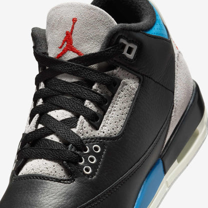 Air Jordan 3 Retro OG 'Rare Air' (2025) (GS) [IB8968-004] Athletic Basketball Sports Sneakers in Black / Chile Red - Neutral Grey - Military Blue for Unisex Youth Kids Junior Boys Girls - AVBL MRKT (7)