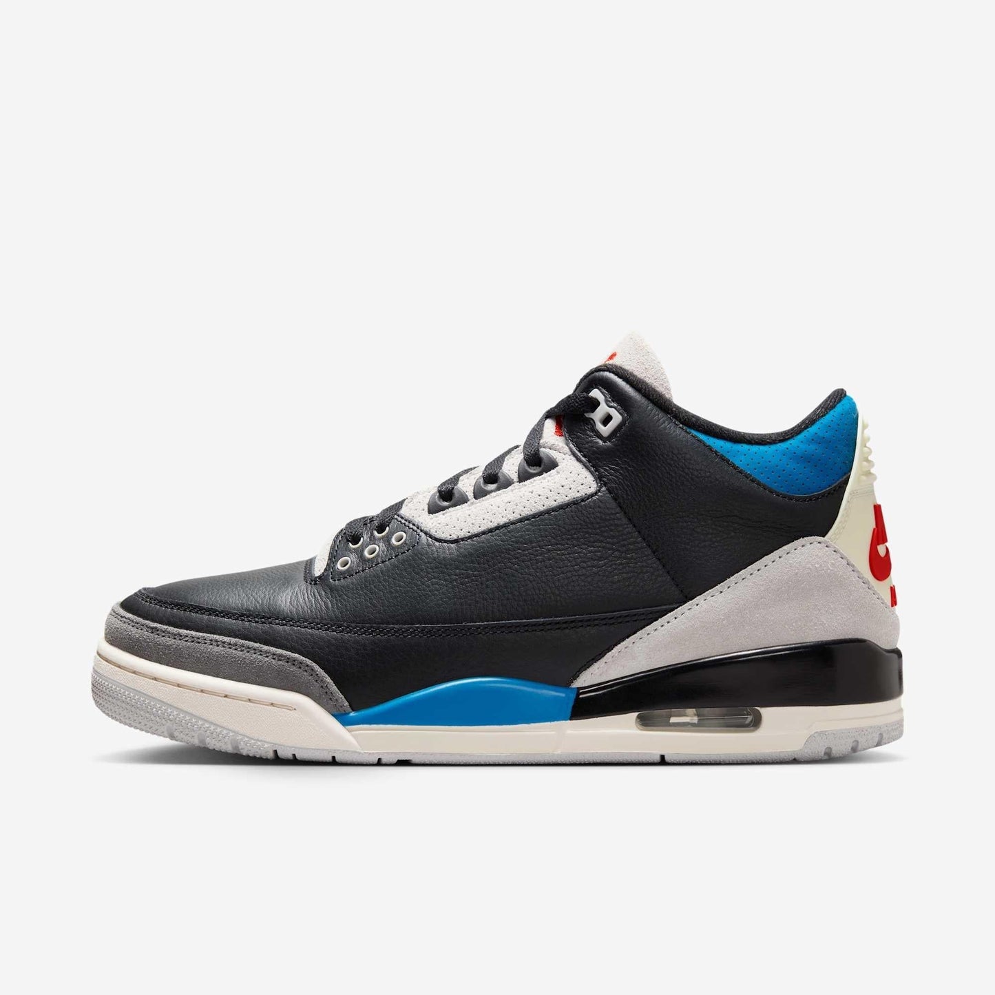 Air Jordan 3 Retro OG 'Rare Air' (2025) [IB8967-004] Athletic Basketball Sports Sneakers in Black / Chile Red - Neutral Grey - Military Blue for Unisex Adult Mens - AVBL MRKT (2)