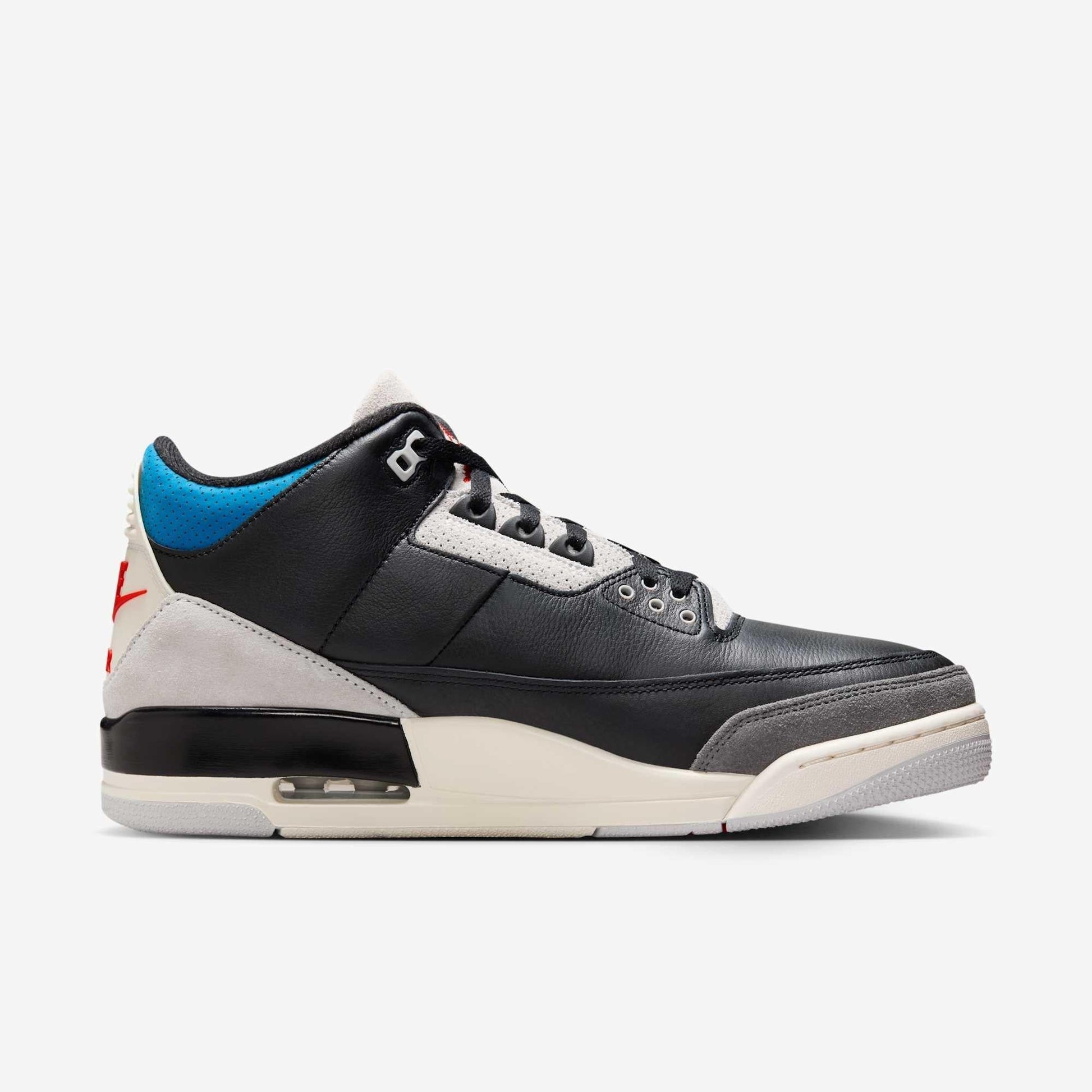 Air Jordan 3 Retro OG 'Rare Air' (2025) [IB8967-004] Athletic Basketball Sports Sneakers in Black / Chile Red - Neutral Grey - Military Blue for Unisex Adult Mens - AVBL MRKT (4)