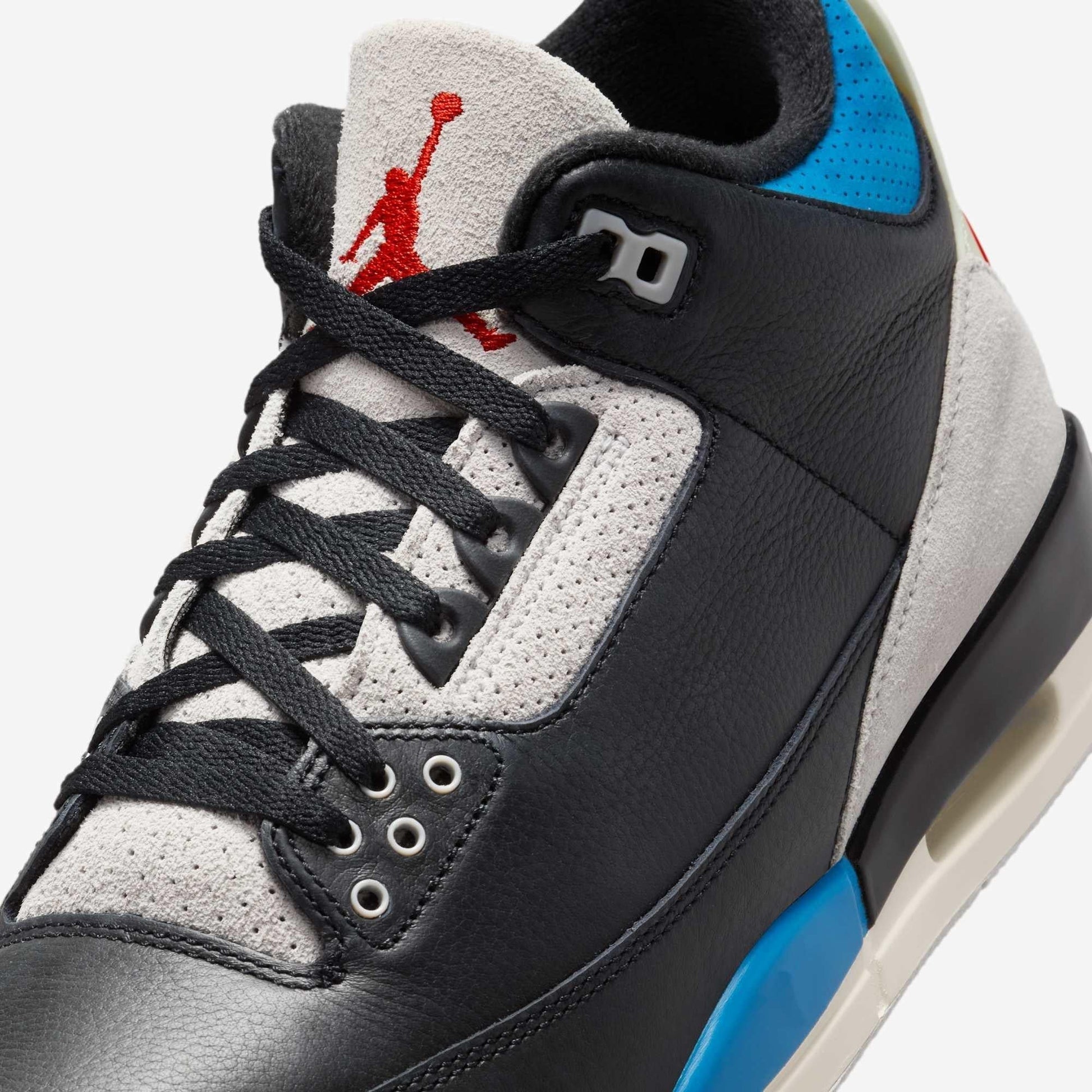 Air Jordan 3 Retro OG 'Rare Air' (2025) [IB8967-004] Athletic Basketball Sports Sneakers in Black / Chile Red - Neutral Grey - Military Blue for Unisex Adult Mens - AVBL MRKT (7)
