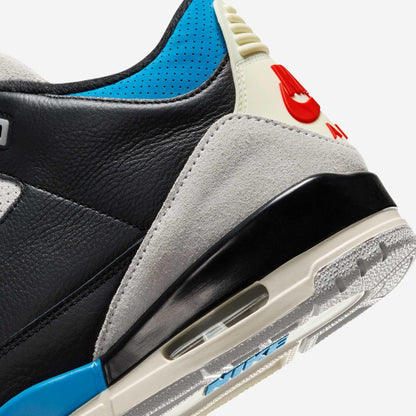 Air Jordan 3 Retro OG 'Rare Air' (2025) [IB8967-004] Athletic Basketball Sports Sneakers in Black / Chile Red - Neutral Grey - Military Blue for Unisex Adult Mens - AVBL MRKT (8)