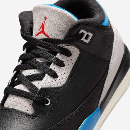 Air Jordan 3 Retro OG 'Rare Air' (2025) (PS) [IB8969-004] Athletic Basketball Sports Sneakers in Black / Chile Red - Neutral Grey - Military Blue for Unisex Little Kids Pre-School Boys Girls - AVBL MRKT (7)
