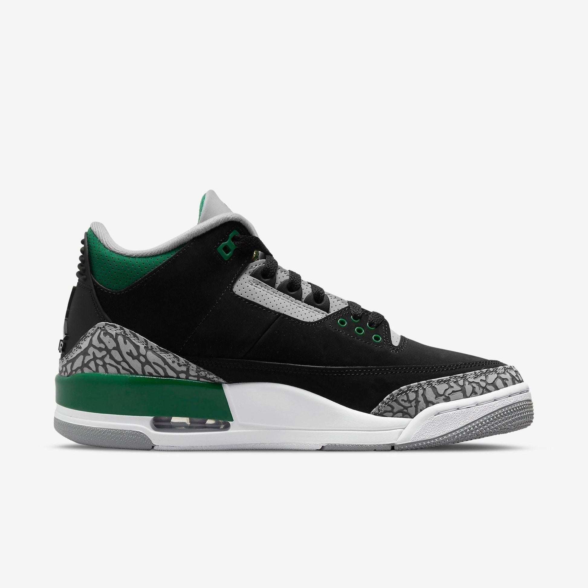Air Jordan 3 Retro 'Pine Green' (2021) [CT8532-030] Athletic Basketball Sports Sneakers in Black / Pine Green - Silver - White for Unisex Adult Mens - AVBL MRKT (4)