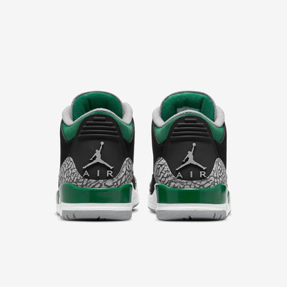 Air Jordan 3 Retro 'Pine Green' (2021) [CT8532-030] Athletic Basketball Sports Sneakers in Black / Pine Green - Silver - White for Unisex Adult Mens - AVBL MRKT (6)