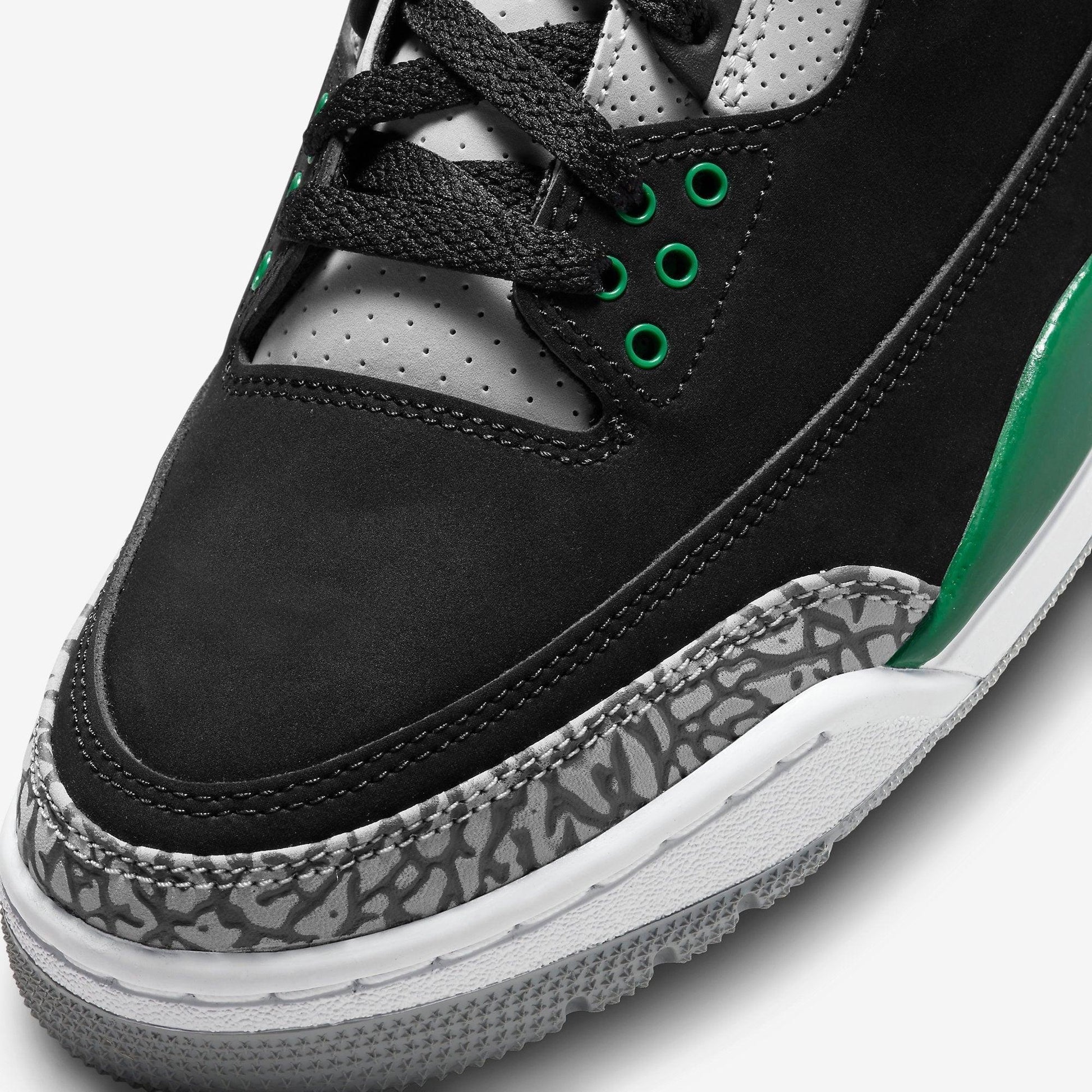 Air Jordan 3 Retro 'Pine Green' (2021) [CT8532-030] Athletic Basketball Sports Sneakers in Black / Pine Green - Silver - White for Unisex Adult Mens - AVBL MRKT (7)