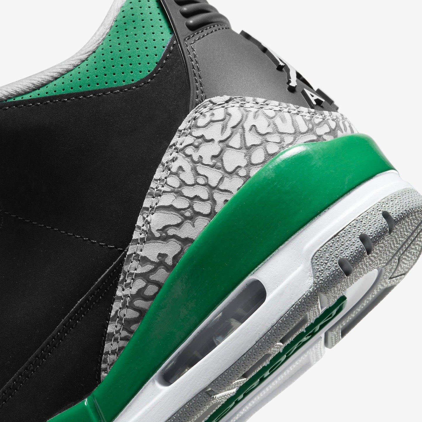 Air Jordan 3 Retro 'Pine Green' (2021) [CT8532-030] Athletic Basketball Sports Sneakers in Black / Pine Green - Silver - White for Unisex Adult Mens - AVBL MRKT (8)