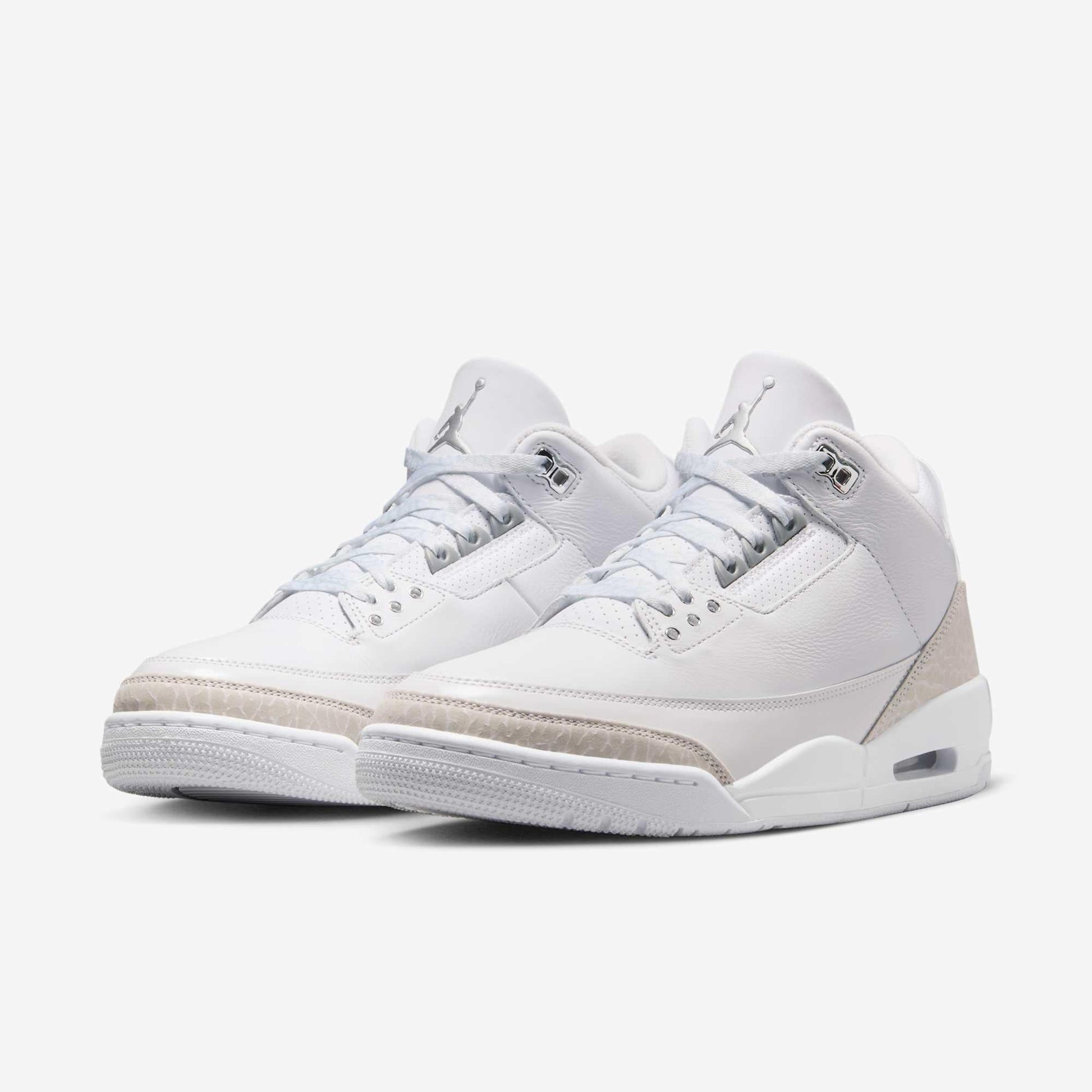 Air Jordan 3 Retro 'Pure Money' (2025) [CT8532-111] Athletic Basketball Sports Sneakers in White / Metallic Silver - White for Unisex Adult Mens - AVBL MRKT (1)