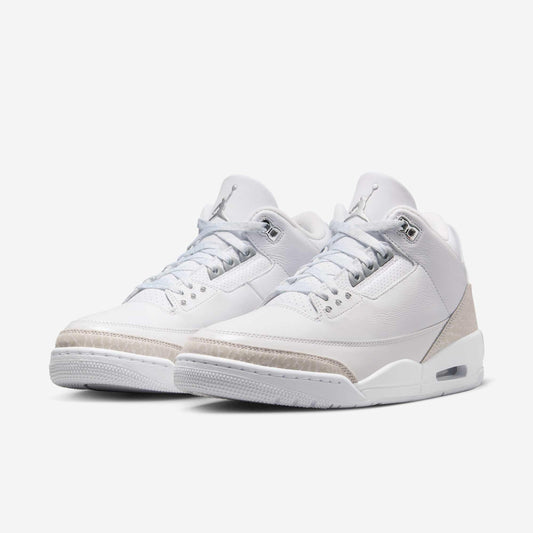 Air Jordan 3 Retro 'Pure Money' (2025) [CT8532-111] Athletic Basketball Sports Sneakers in White / Metallic Silver - White for Unisex Adult Mens - AVBL MRKT (1)