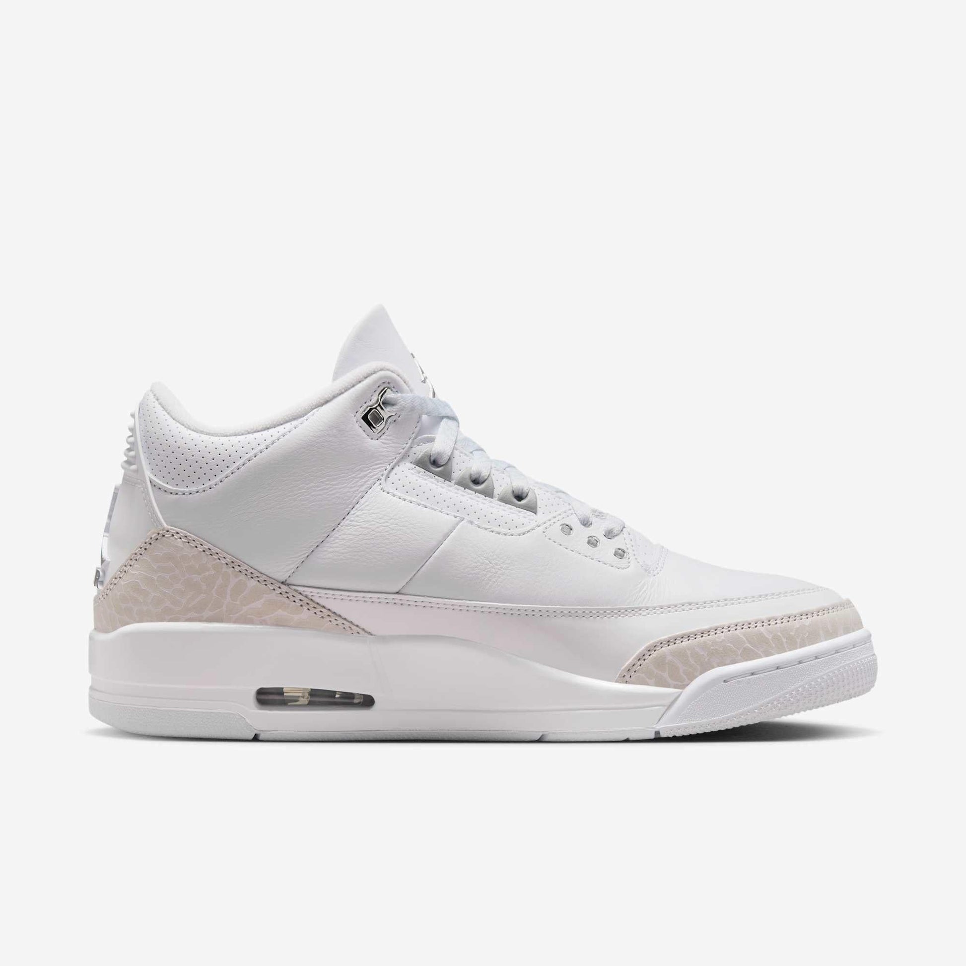 Air Jordan 3 Retro 'Pure Money' (2025) [CT8532-111] Athletic Basketball Sports Sneakers in White / Metallic Silver - White for Unisex Adult Mens - AVBL MRKT (4)