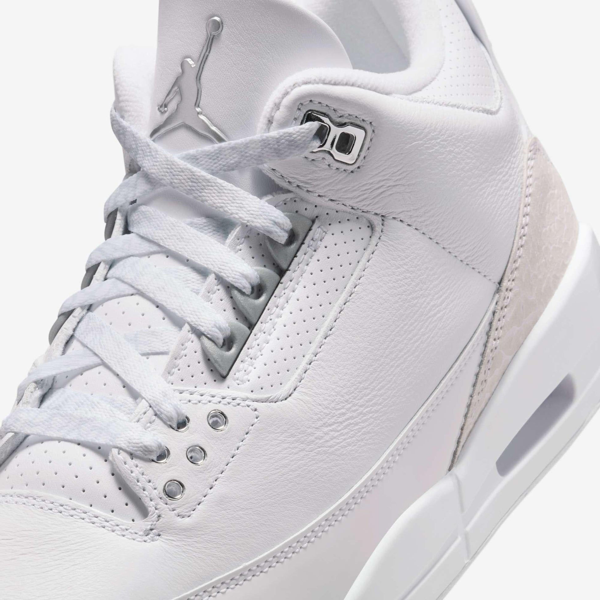 Air Jordan 3 Retro 'Pure Money' (2025) [CT8532-111] Athletic Basketball Sports Sneakers in White / Metallic Silver - White for Unisex Adult Mens - AVBL MRKT (7)