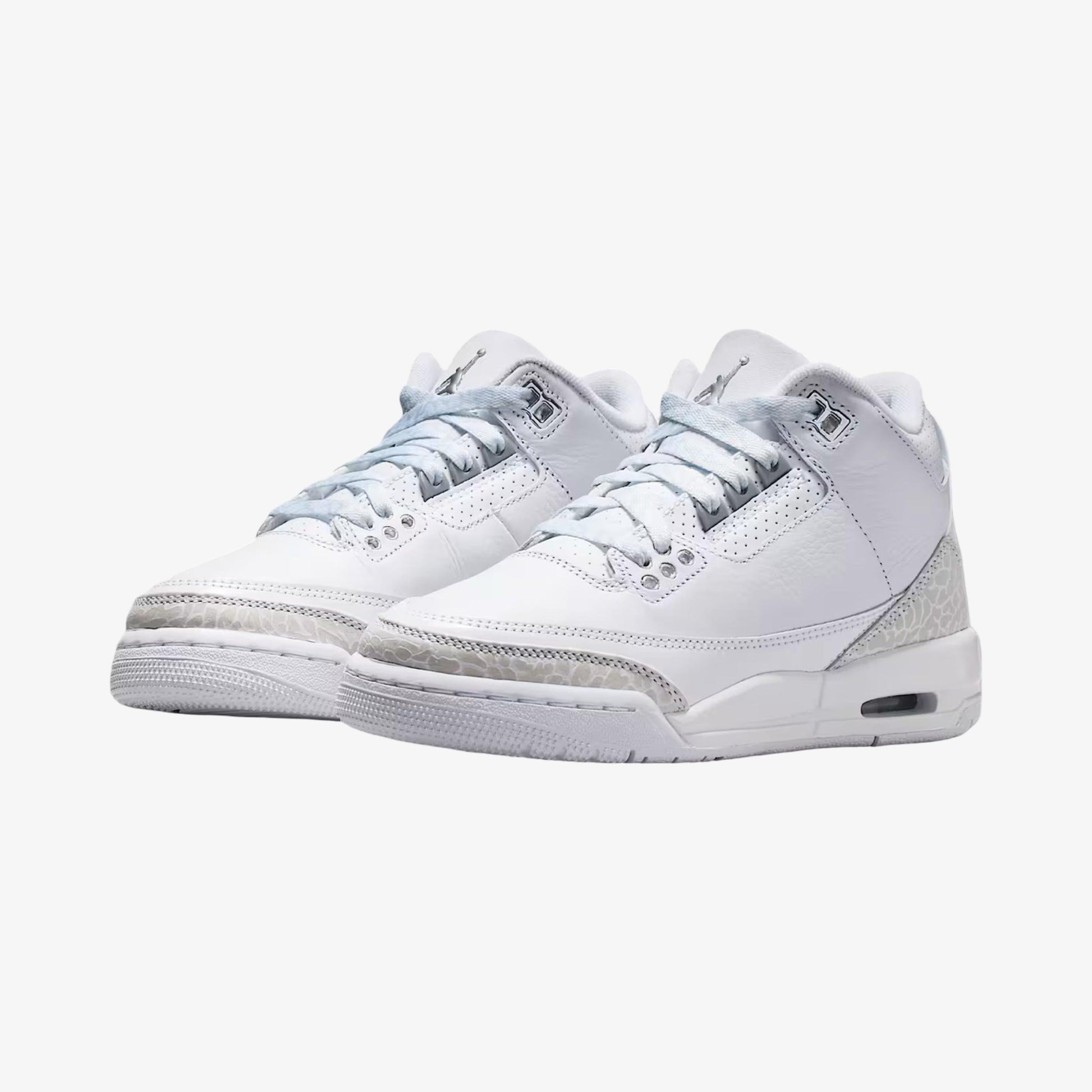 Air Jordan 3 Retro 'Pure Money' (2025) (GS) [DM0967-111] Athletic Basketball Sports Sneakers in White / Metallic Silver - White for Unisex Youth Kids Junior Boys Girls - AVBL MRKT (1)