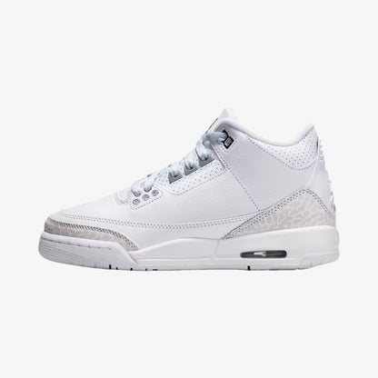 Air Jordan 3 Retro 'Pure Money' (2025) (GS) [DM0967-111] Athletic Basketball Sports Sneakers in White / Metallic Silver - White for Unisex Youth Kids Junior Boys Girls - AVBL MRKT (2)