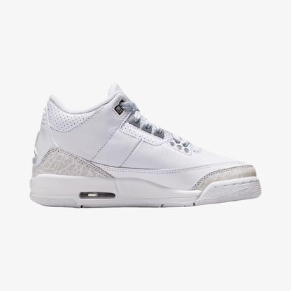 Air Jordan 3 Retro 'Pure Money' (2025) (GS) [DM0967-111] Athletic Basketball Sports Sneakers in White / Metallic Silver - White for Unisex Youth Kids Junior Boys Girls - AVBL MRKT (4)