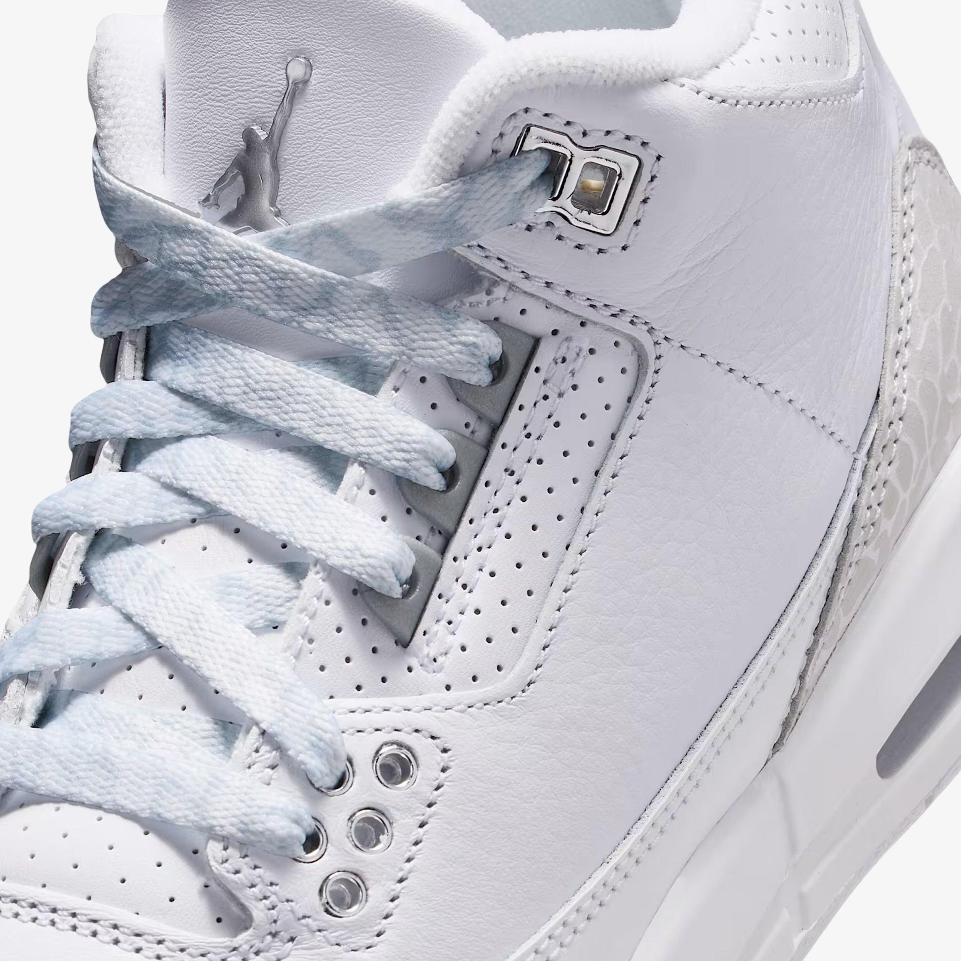 Air Jordan 3 Retro 'Pure Money' (2025) (GS) [DM0967-111] Athletic Basketball Sports Sneakers in White / Metallic Silver - White for Unisex Youth Kids Junior Boys Girls - AVBL MRKT (7)