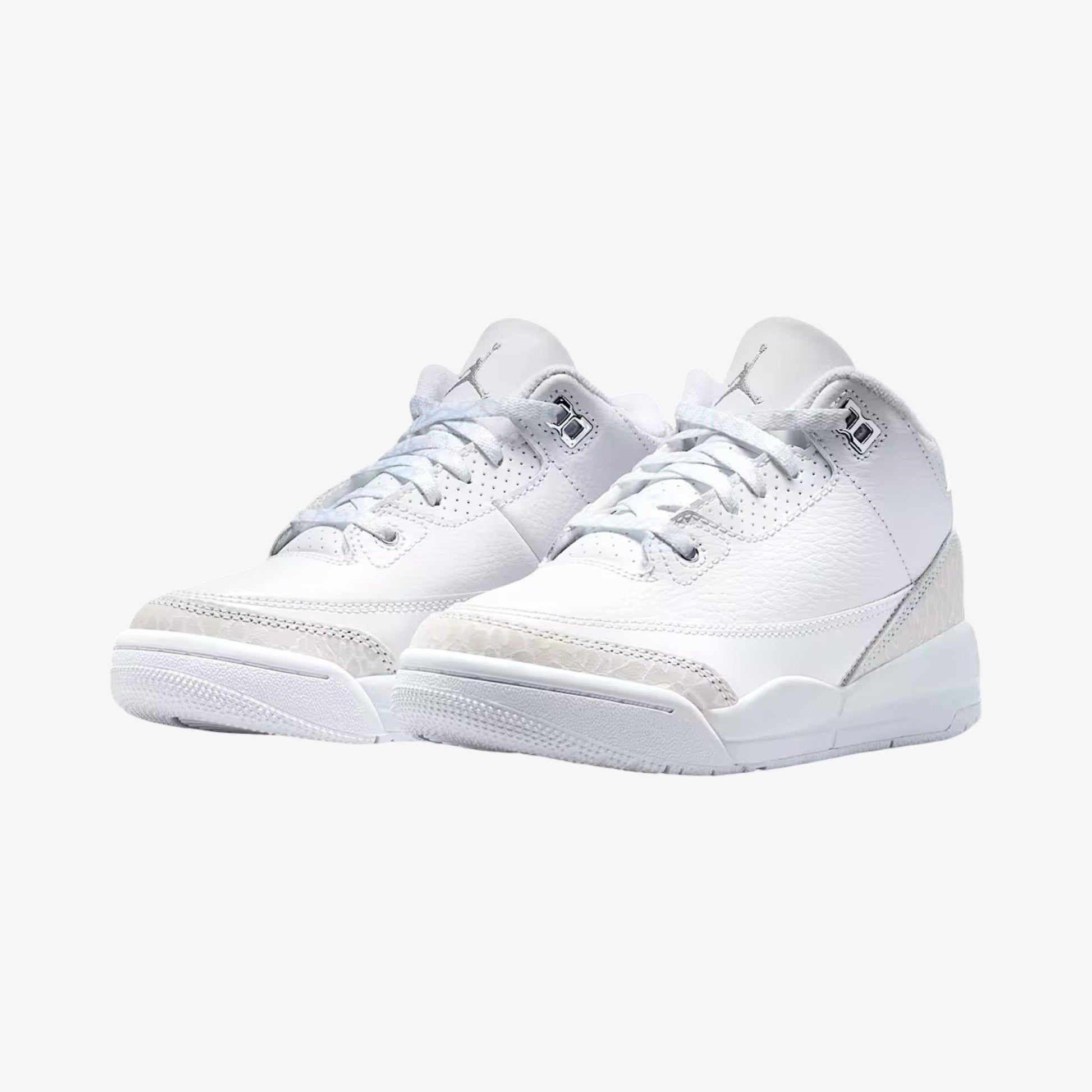 Air Jordan 3 Retro 'Pure Money' (2025) (PS) [DM0966-111] Athletic Basketball Sports Sneakers in White / Metallic Silver - White for Unisex Little Kids Pre-School Boys Girls - AVBL MRKT (1)