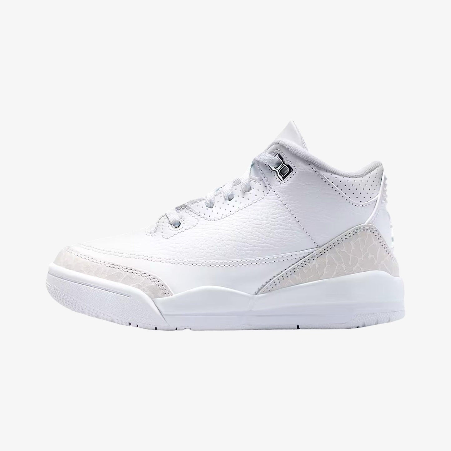 Air Jordan 3 Retro 'Pure Money' (2025) (PS) [DM0966-111] Athletic Basketball Sports Sneakers in White / Metallic Silver - White for Unisex Little Kids Pre-School Boys Girls - AVBL MRKT (2)