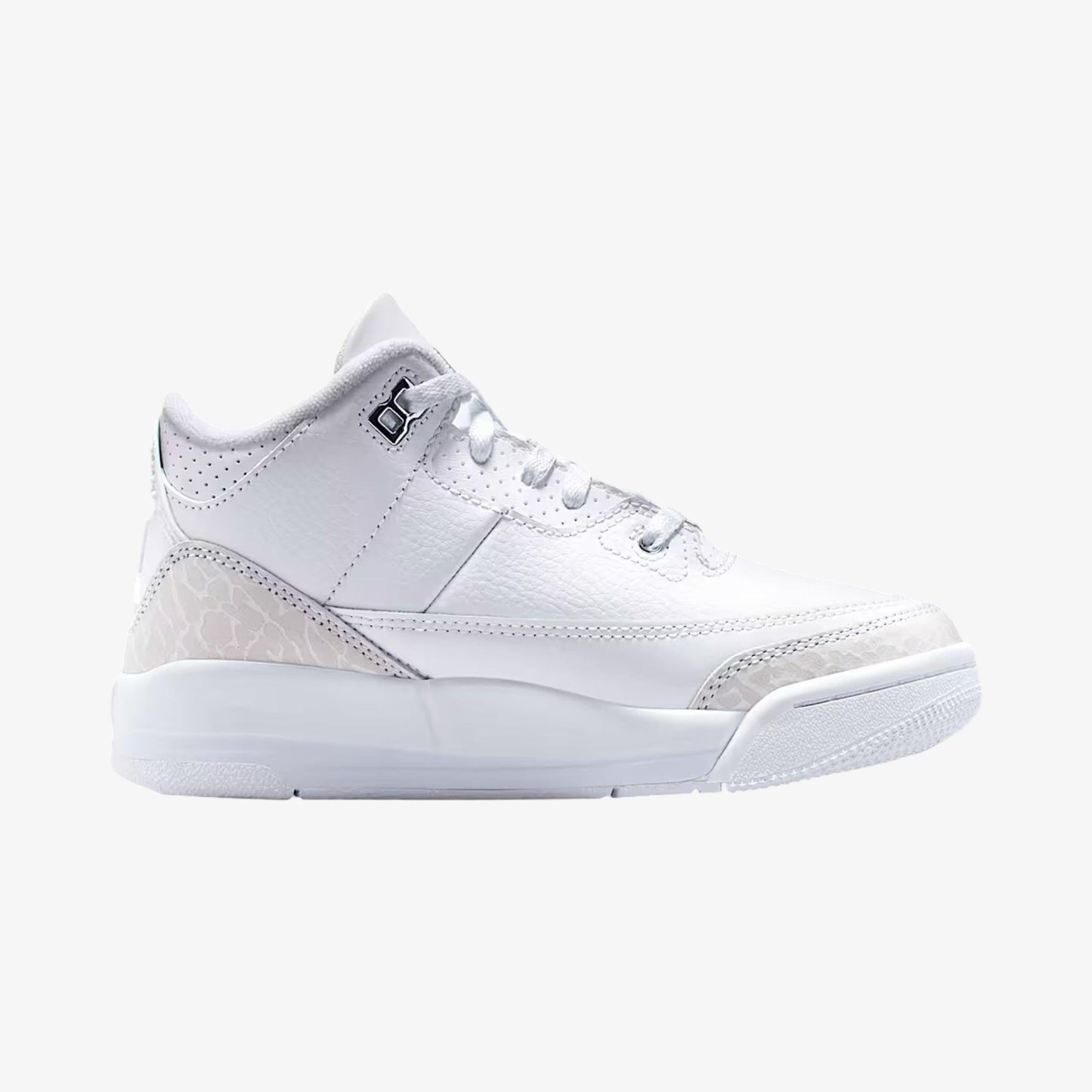 Air Jordan 3 Retro 'Pure Money' (2025) (PS) [DM0966-111] Athletic Basketball Sports Sneakers in White / Metallic Silver - White for Unisex Little Kids Pre-School Boys Girls - AVBL MRKT (4)