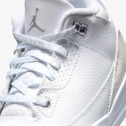 Air Jordan 3 Retro 'Pure Money' (2025) (PS) [DM0966-111] Athletic Basketball Sports Sneakers in White / Metallic Silver - White for Unisex Little Kids Pre-School Boys Girls - AVBL MRKT (7)