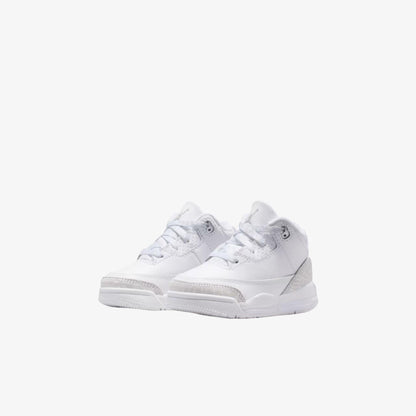 Air Jordan 3 Retro 'Pure Money' (2025) (TD) [DM0968-111] Athletic Basketball Sports Sneakers in White / Metallic Silver - White for Unisex Baby Infant Toddler - AVBL MRKT (1)
