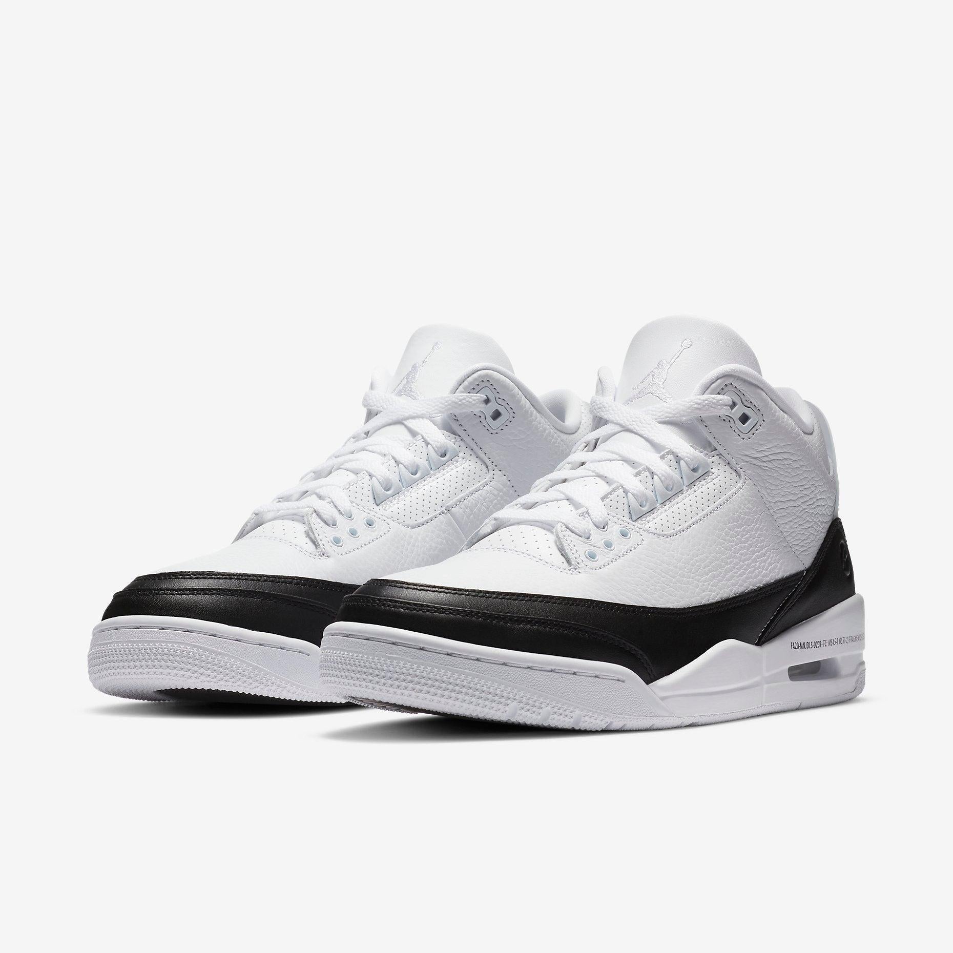 Air Jordan 3 Retro SP x Fragment Design 'Hiroshi Fujiwara' (2020) [DA3595-100] Athletic Basketball Sports Sneakers in White / White - Black for Unisex Adult Mens - AVBL MRKT (1)