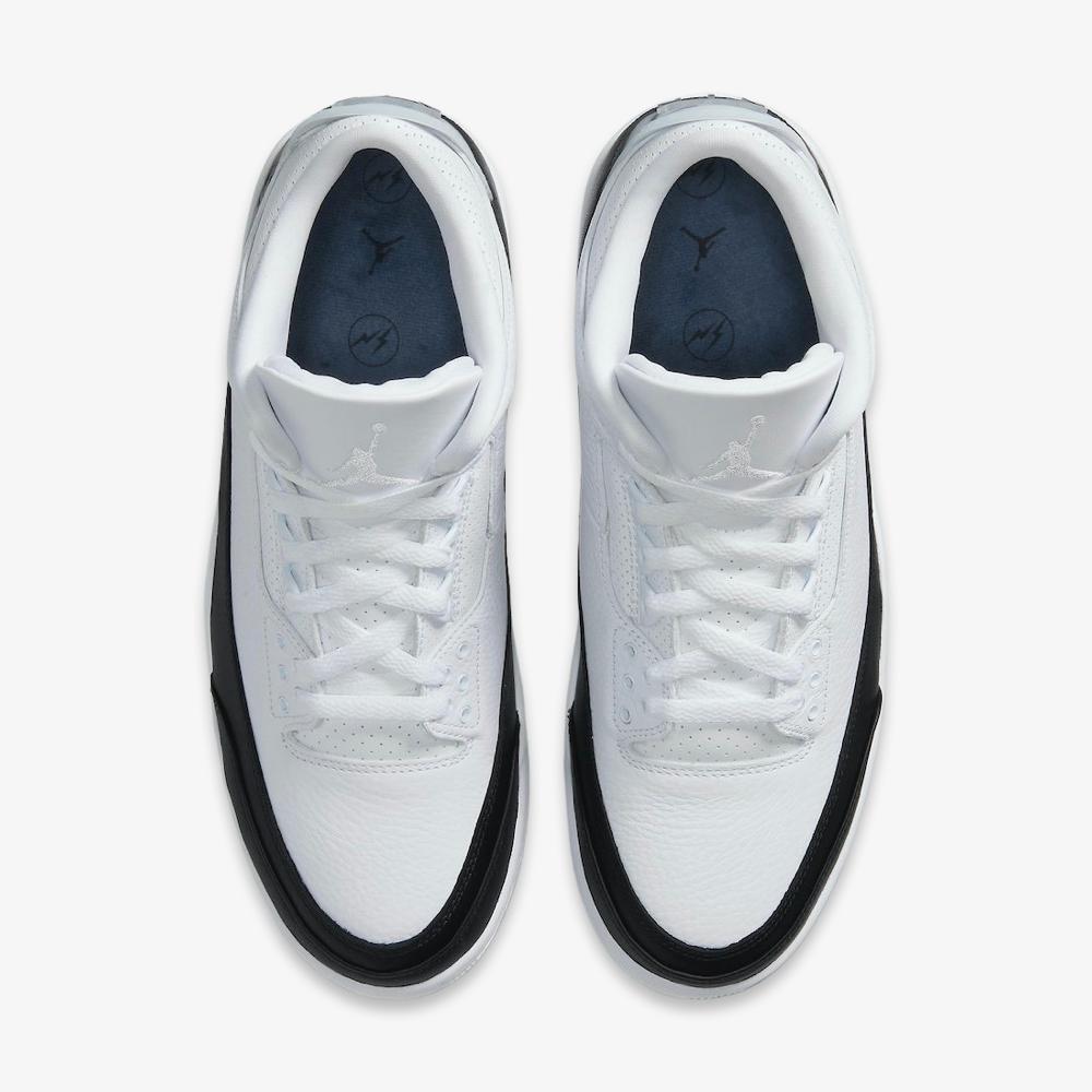 Air Jordan 3 Retro SP x Fragment Design 'Hiroshi Fujiwara' (2020) [DA3595-100] Athletic Basketball Sports Sneakers in White / White - Black for Unisex Adult Mens - AVBL MRKT (5)